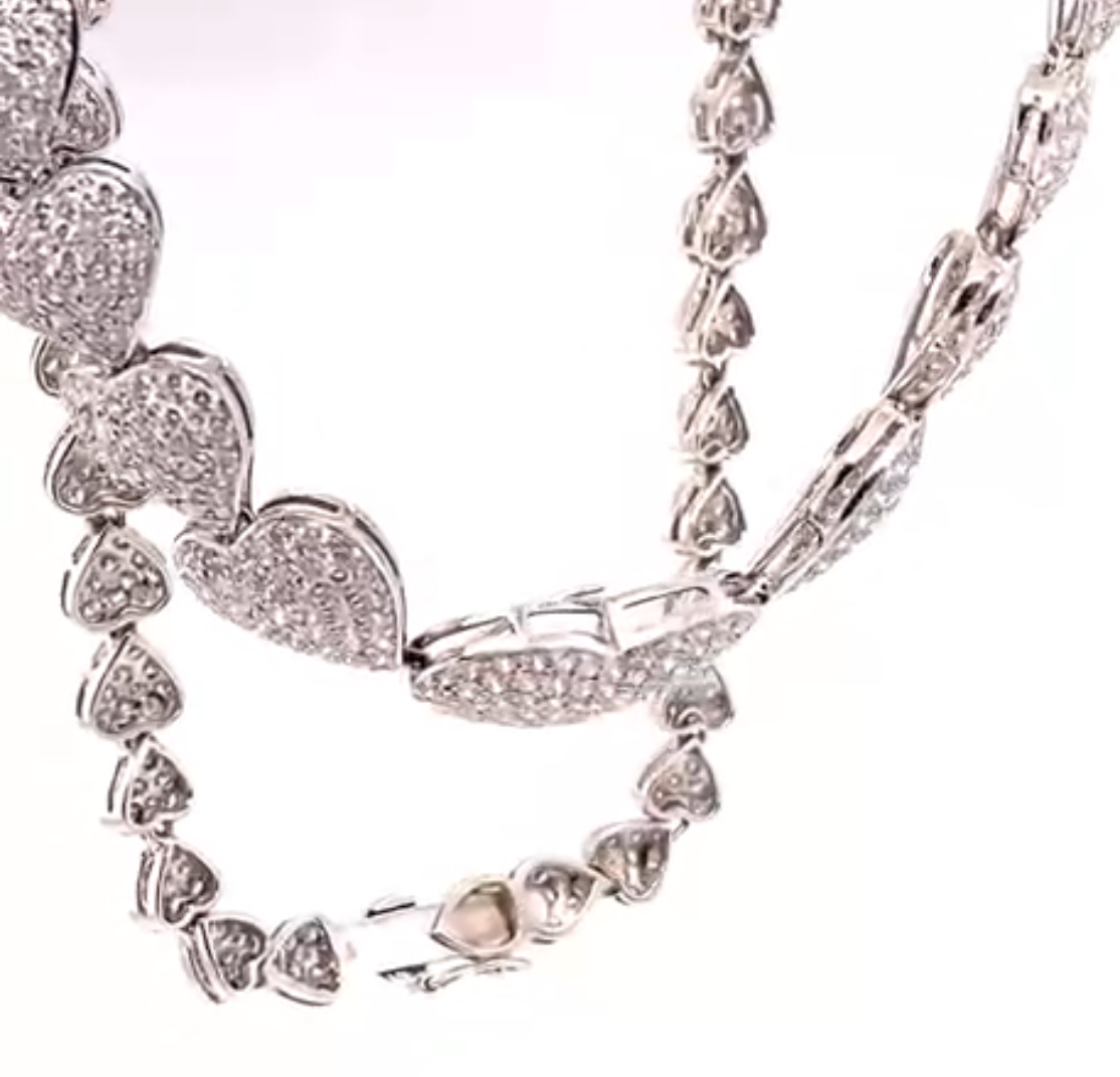 14KW Diamond Hearts Custom Fashion Necklace