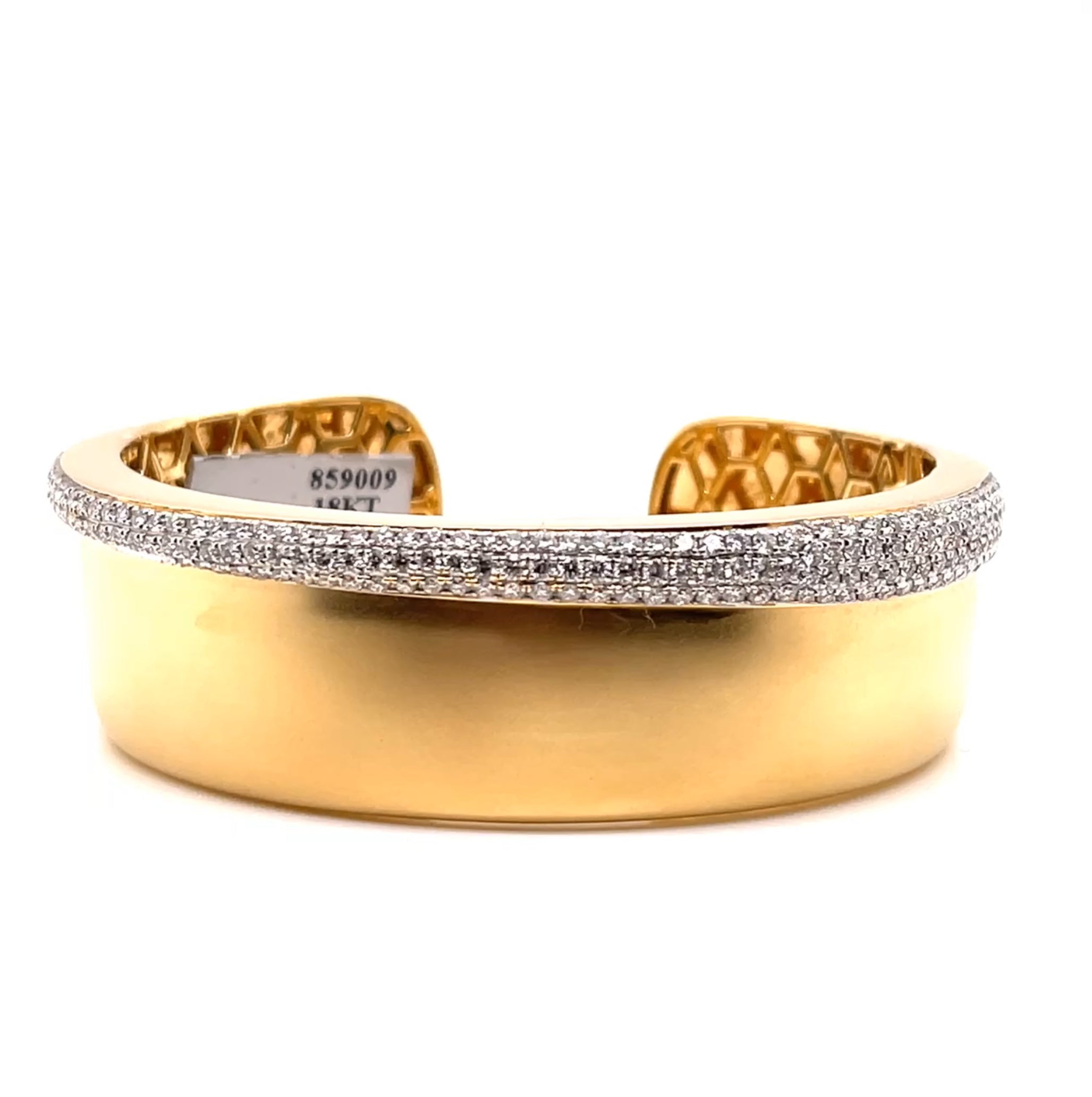 18K T/T Custom Pave Set White Daimond Fashion Bangle