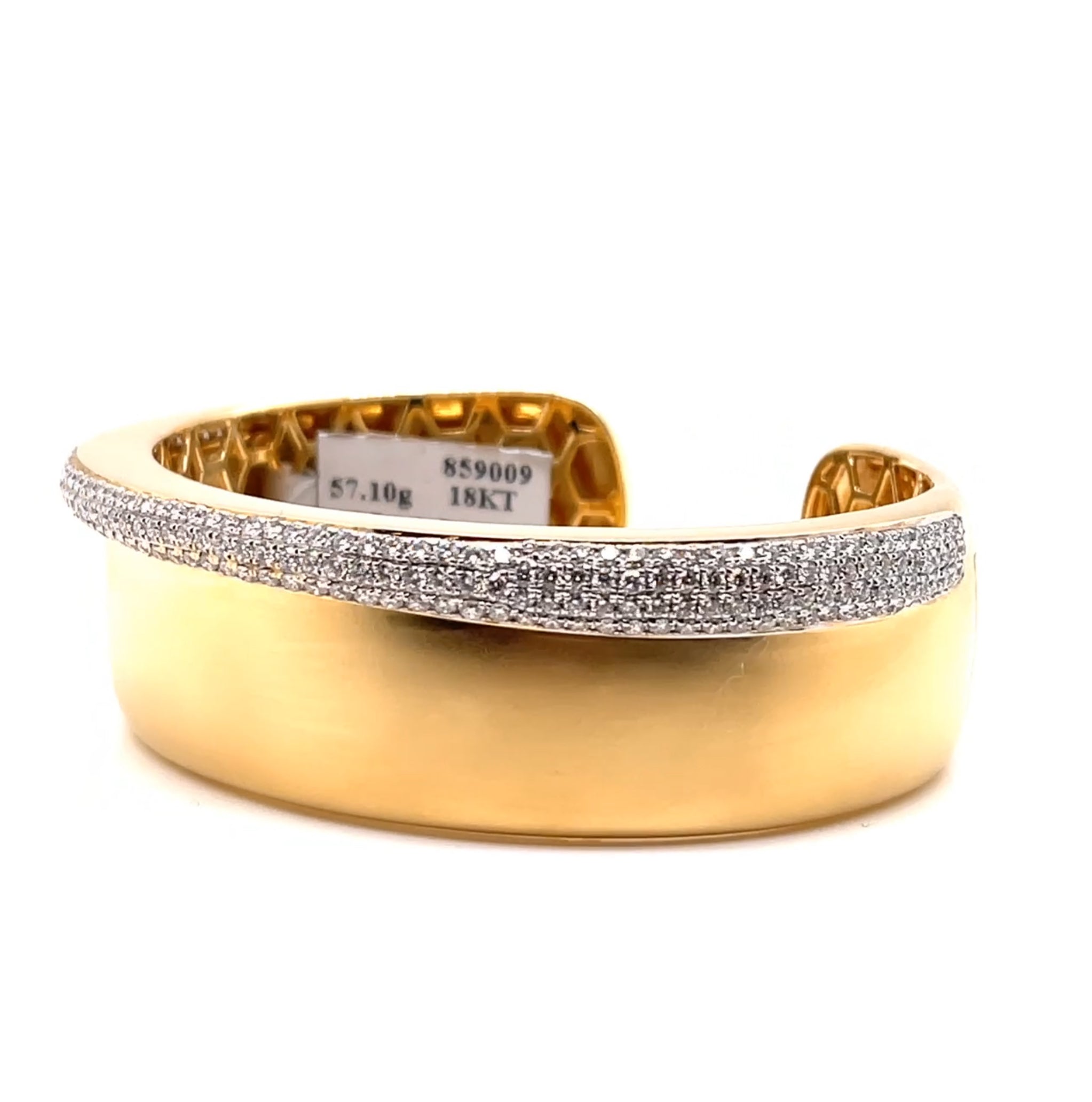 18K T/T Custom Pave Set White Daimond Fashion Bangle