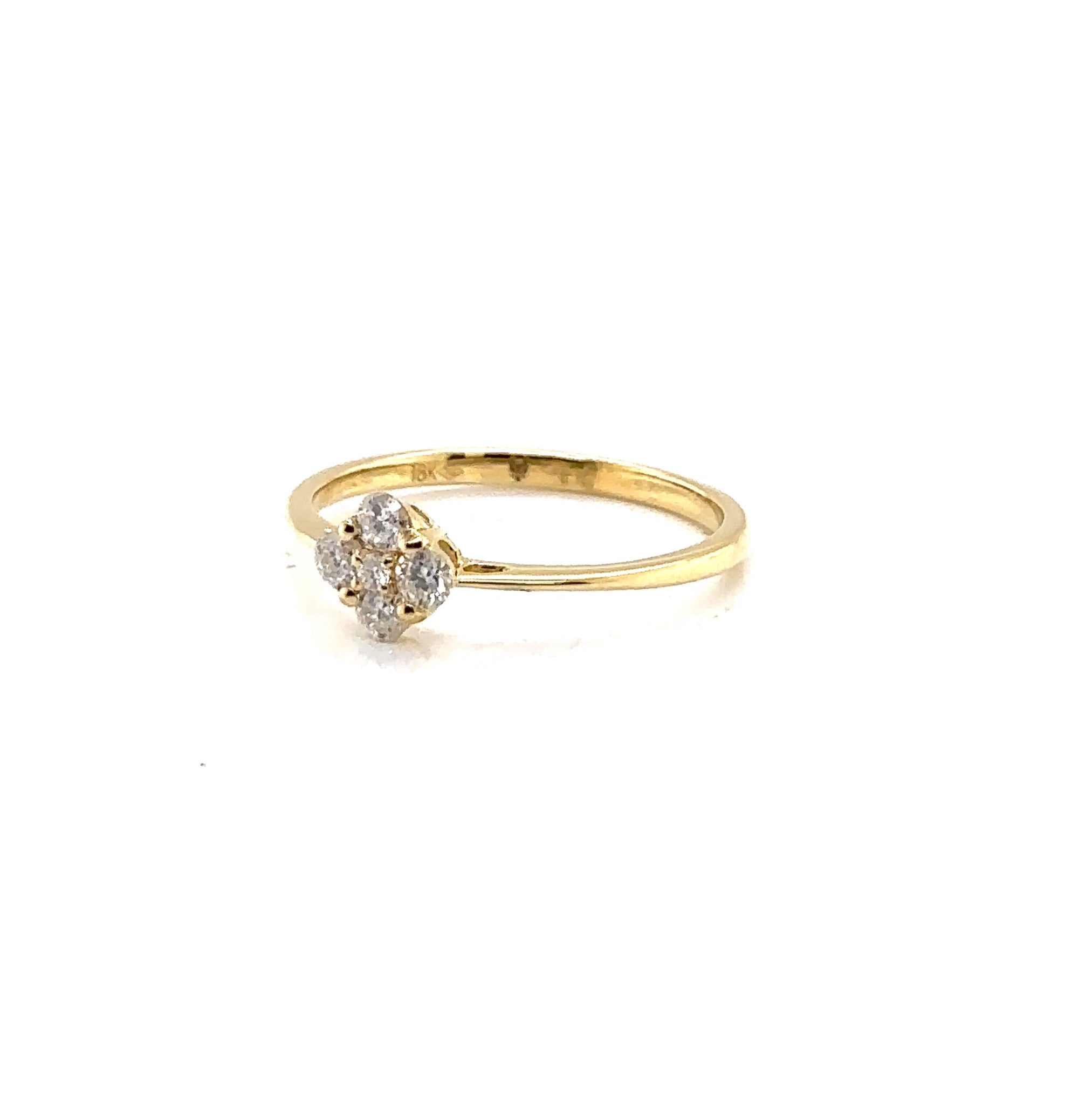 18K Yellow Gold Diamond Cluster Ring
