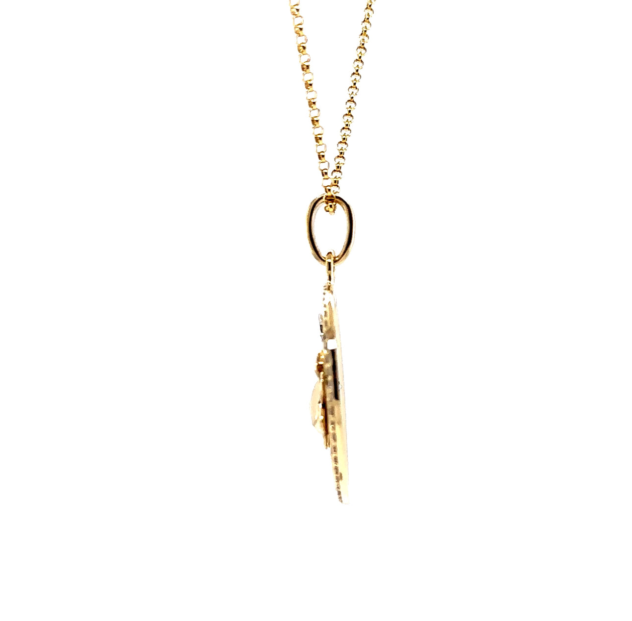 14K T/T Astrological Cancer Lab Created Diamond Fashion Pendant