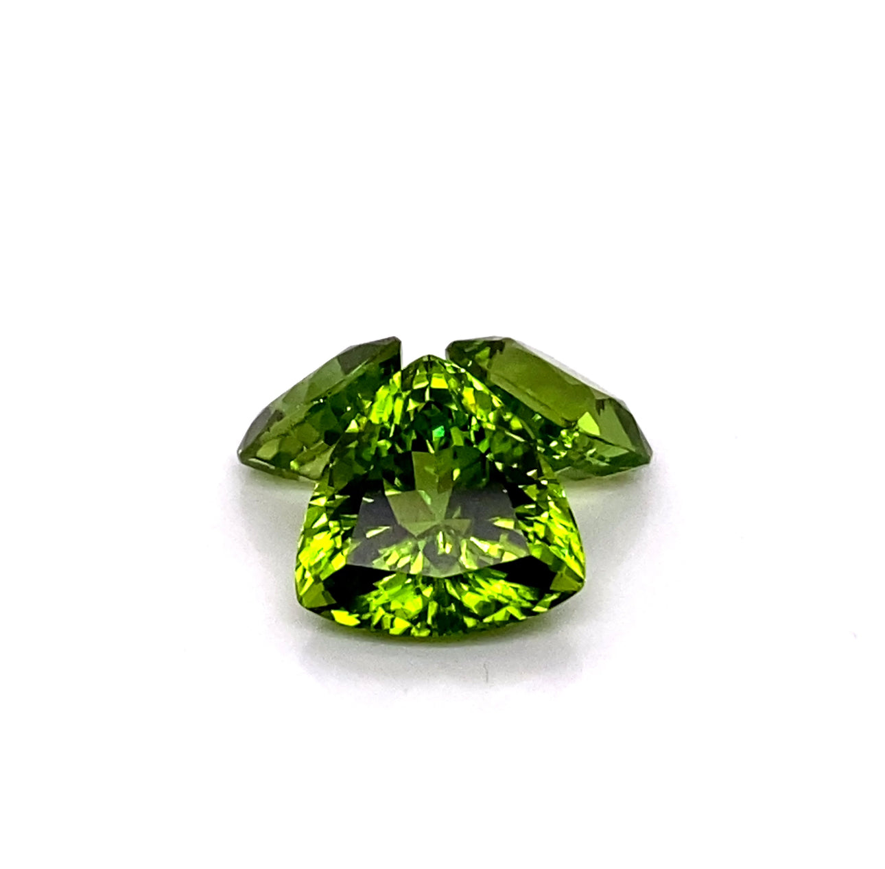 Peridot - Three Loose Natural Green Fantasy Cut Gemstones