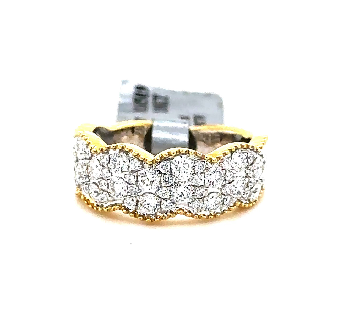 18K T/T Diamond Pattern Fashion Ring