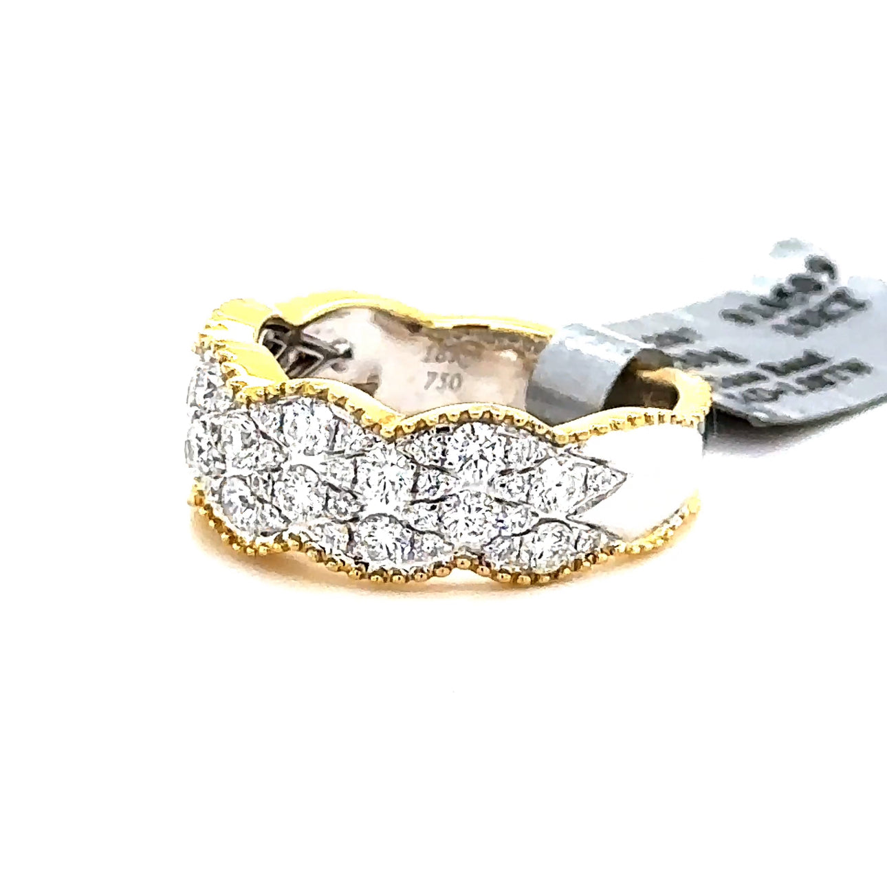 18K T/T Diamond Pattern Fashion Ring