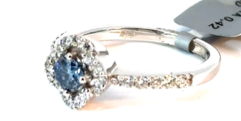 (Lab) Blue Lab Diamond Ring (4sides)