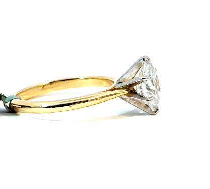 14K Yellow Gold, Lab Oval Diamond (1.52tcw, F/VS1) Ring