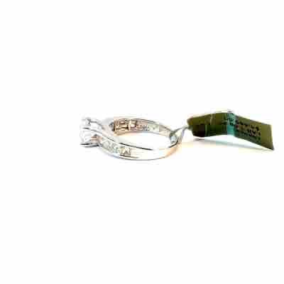 14K, White Gold, Lab Round White Diamond and Natural Prince Cut Band  Diamonds Estate Ring