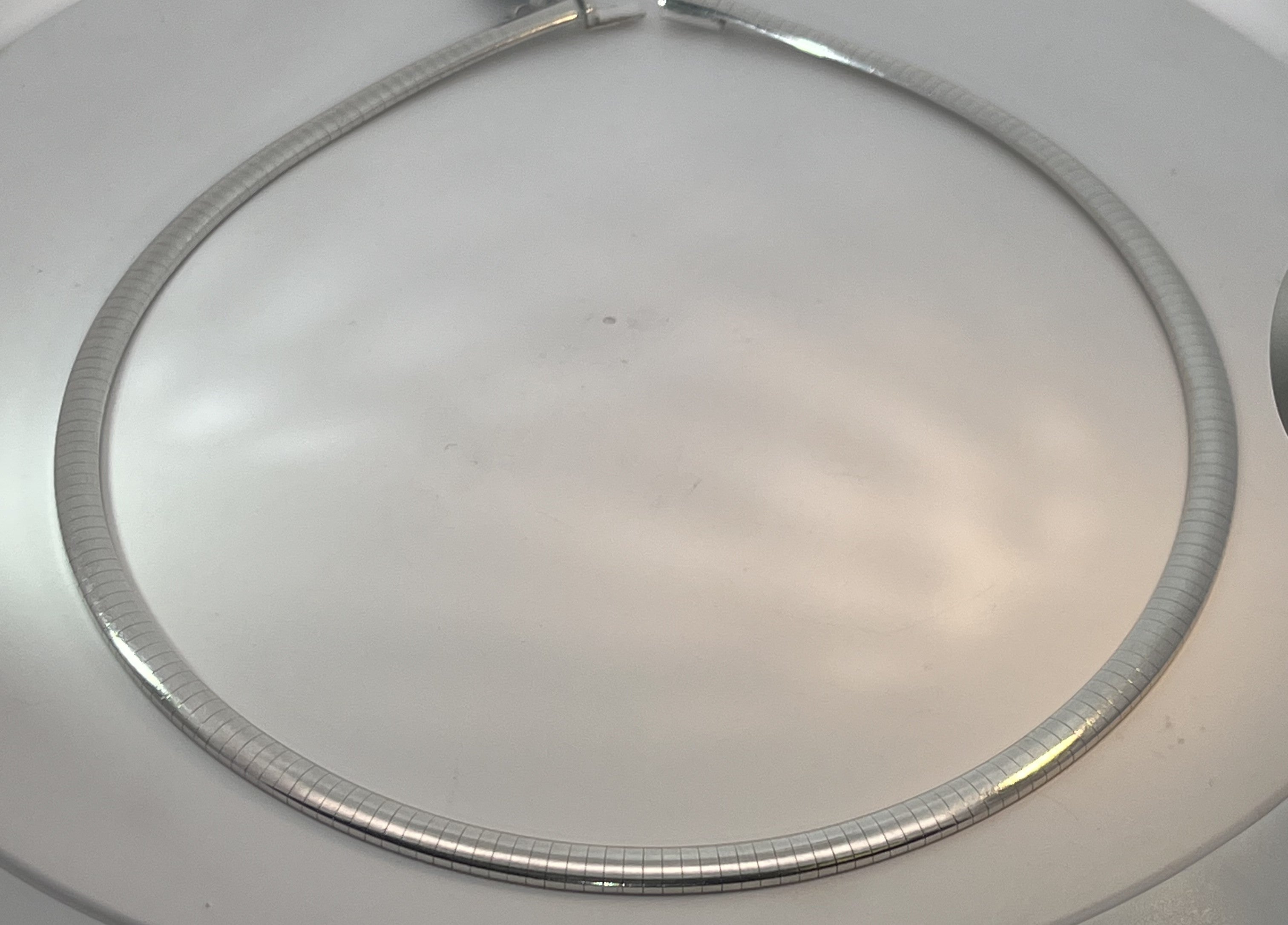 14K White Gold Omega (33.6 grams) Collar Necklace