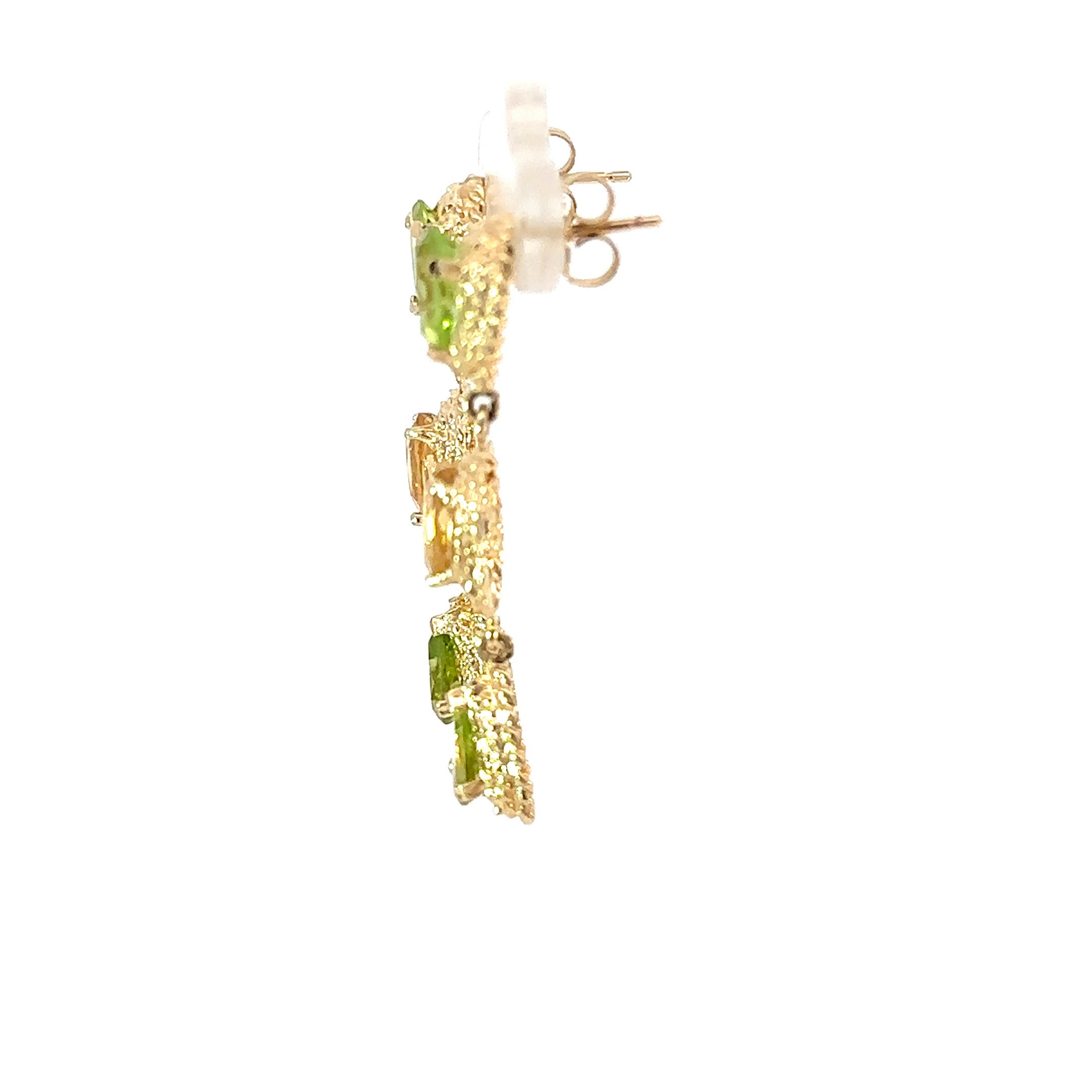 14K YG Peridot and Citrine Drop Earrings