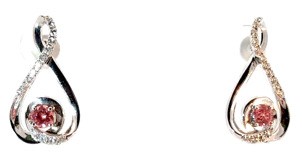14K White Gold Lab Created Diamond Earrings