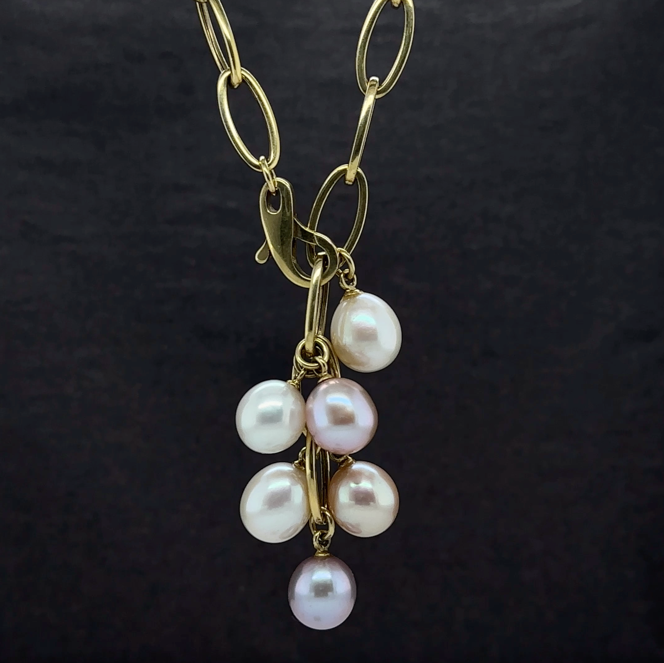 18KY Custom Natural 6 pearl Fashion pendant