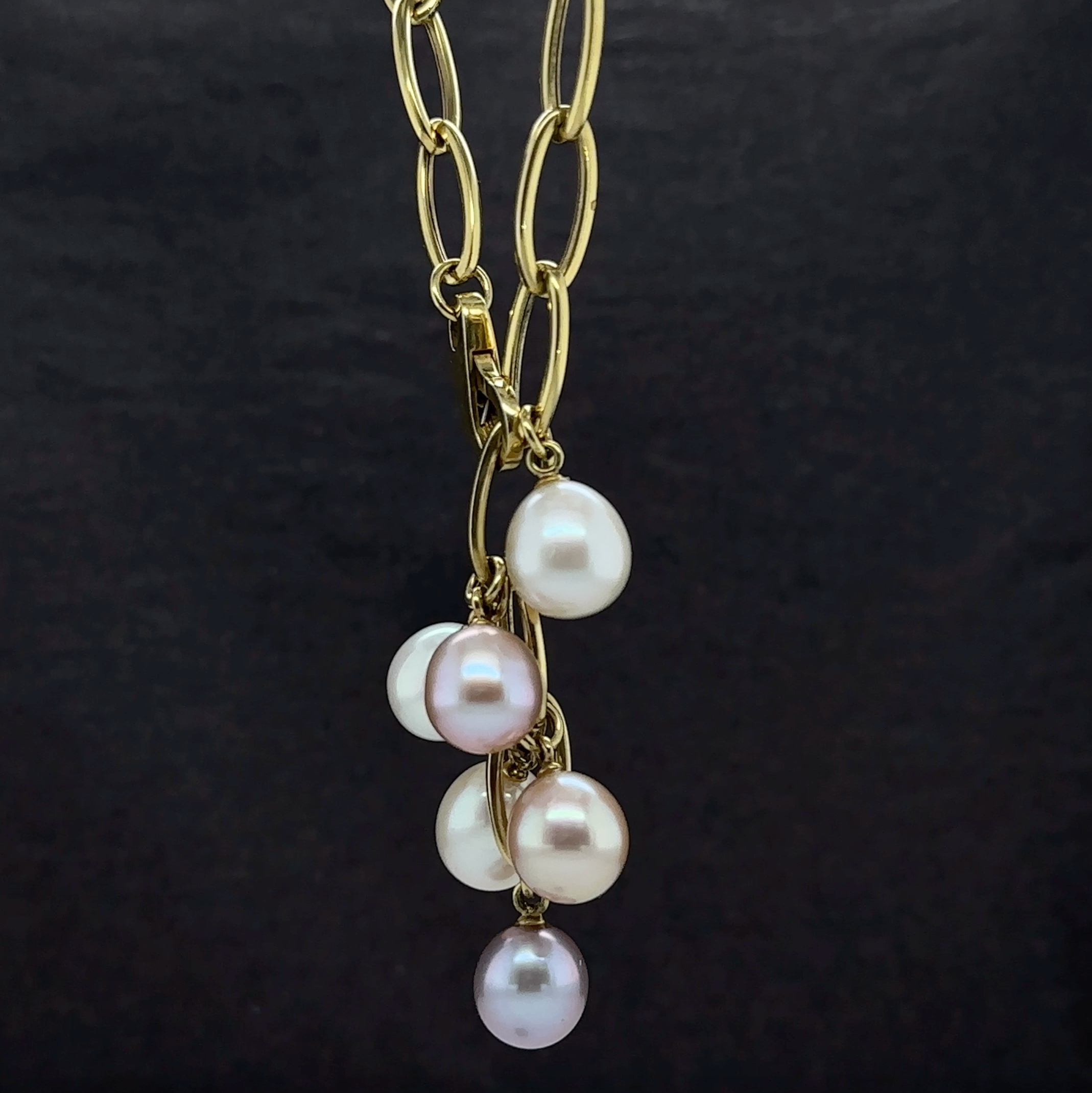 18KY Custom Natural 6 pearl Fashion pendant