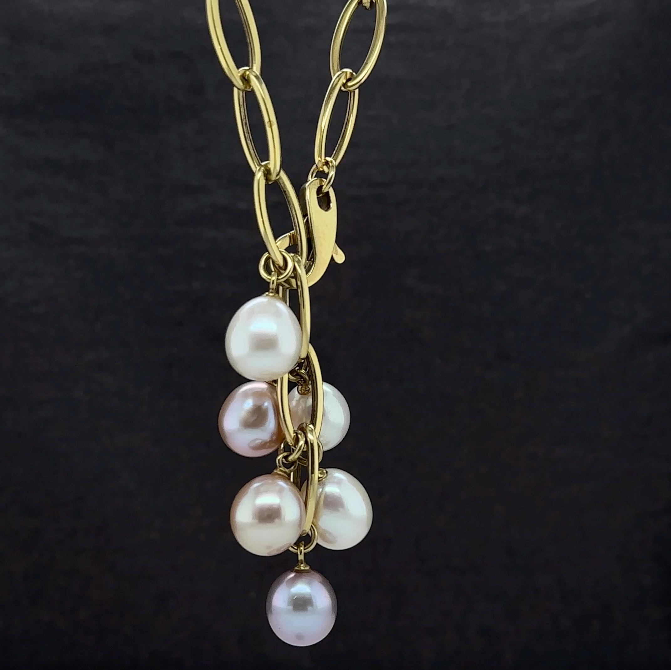 18KY Custom Natural 6 pearl Fashion pendant