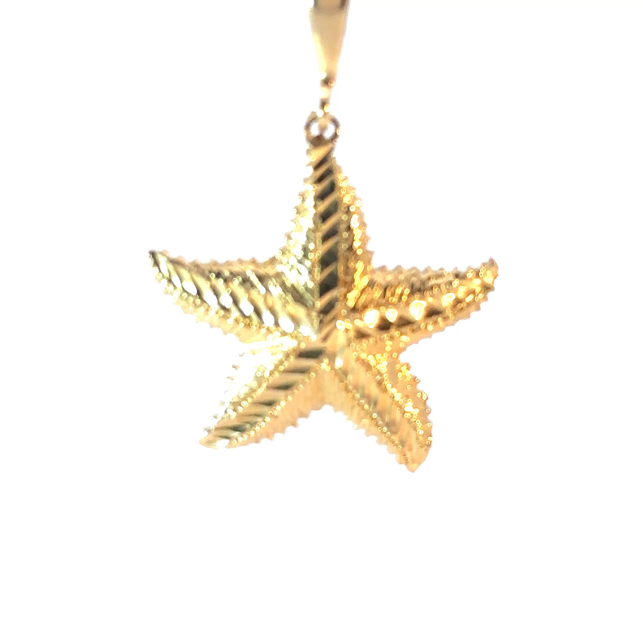 14K Yellow Gold Starfish Earrings  & Matching Estate Necklace