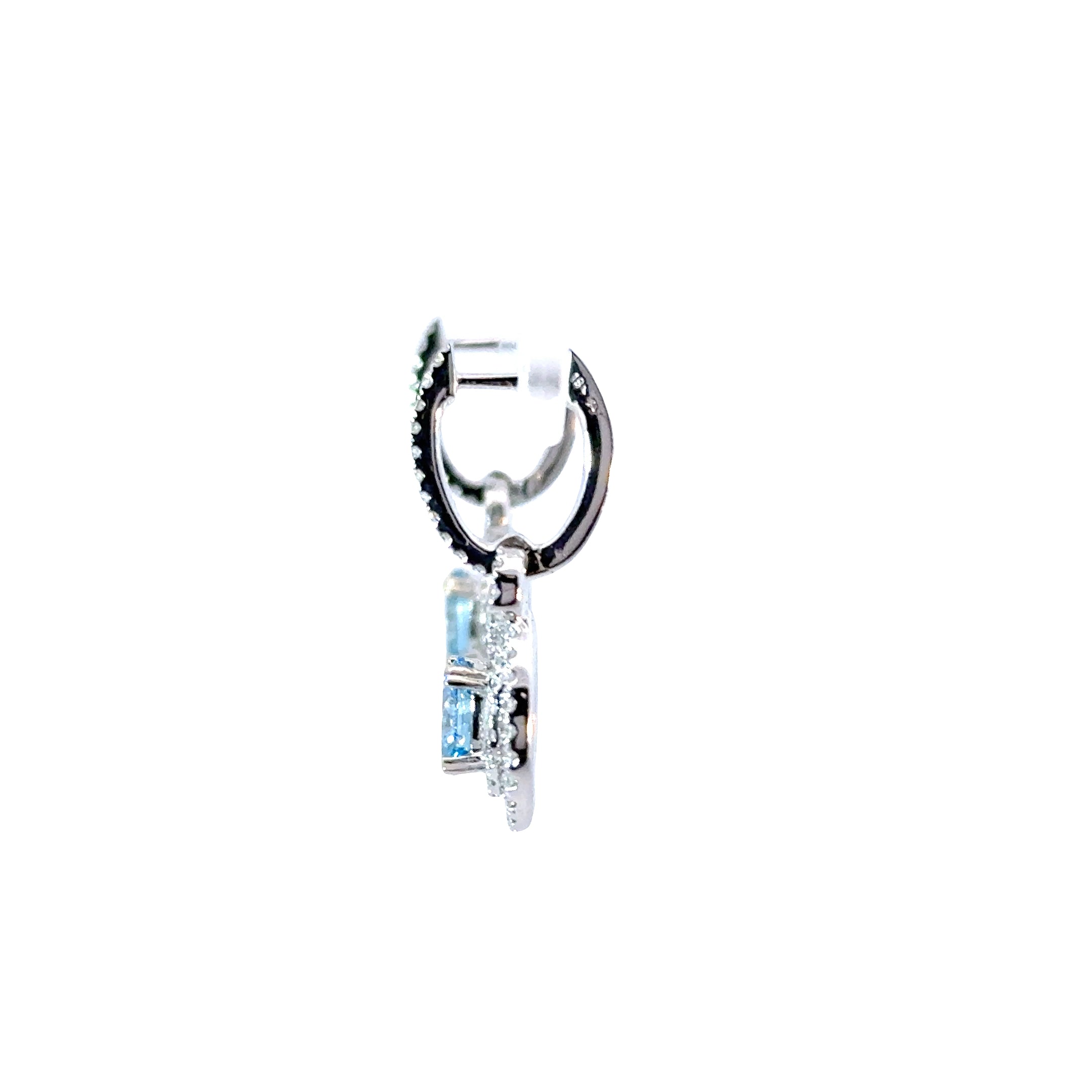 18KW LG Blue & Natural White Diamond Fashion Earrings