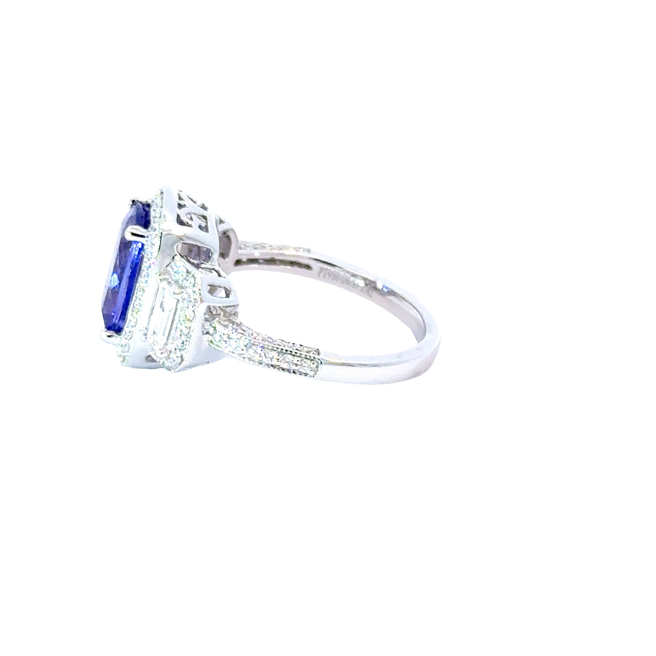 Platinum, Tanzanite and Diamond Fashion Ring