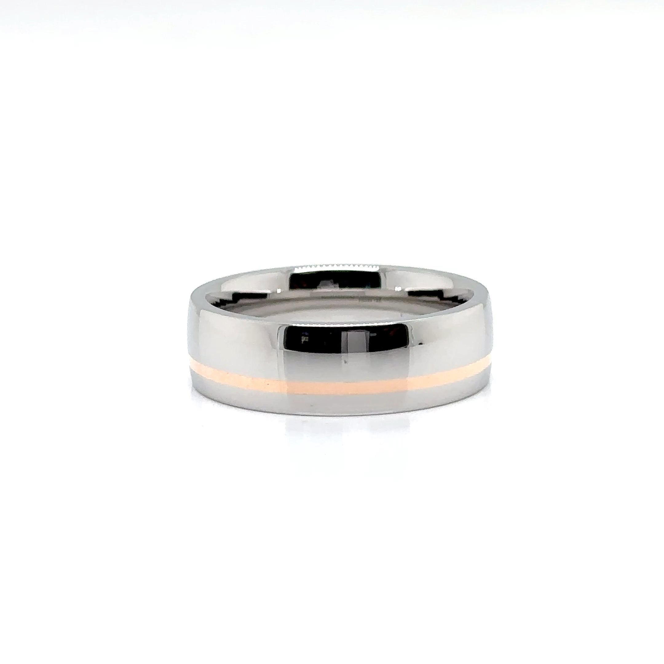 Men’s Wedding Band With Cobalt Chrome & Rose Gold Inlay