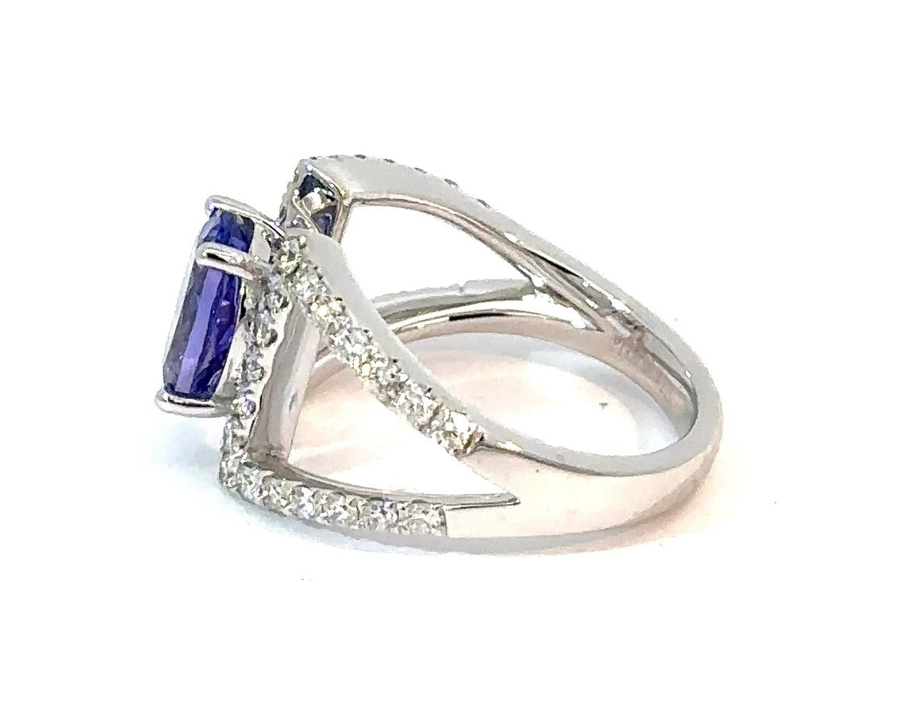 Platinum Tanzanite and Diamond Fashion Ring