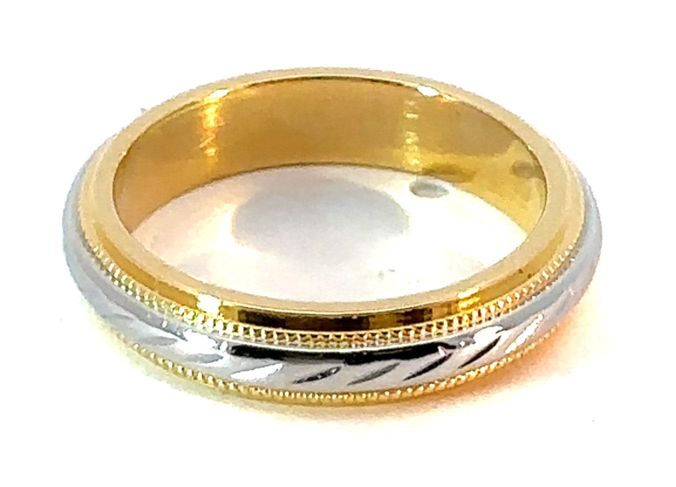18K Yellow Gold and Platinum Estate Band