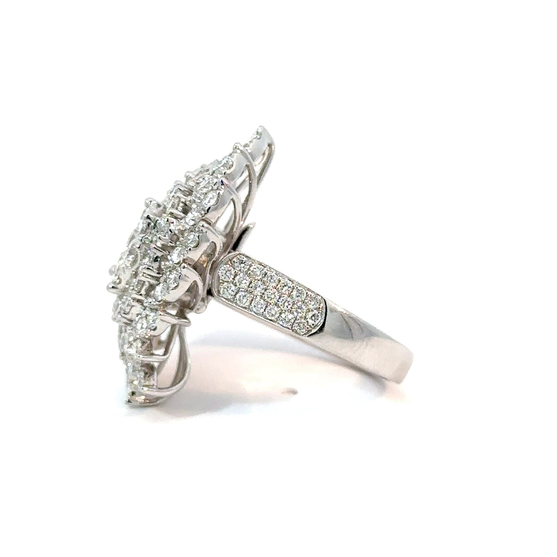 18KW Custom Cluster Diamond Ring & Detachable Pendant All In One