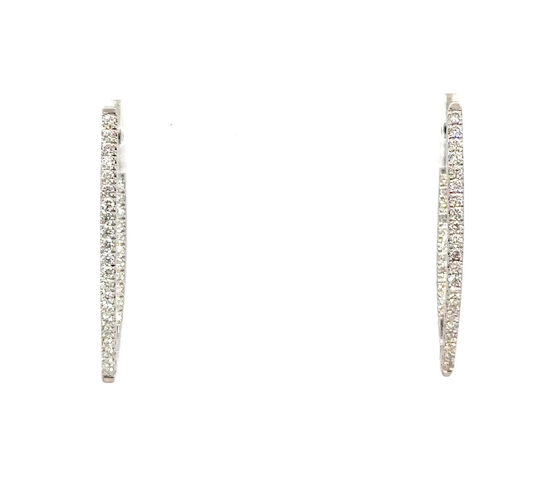 14KW Inside Out Diamond V Fashion Earrings