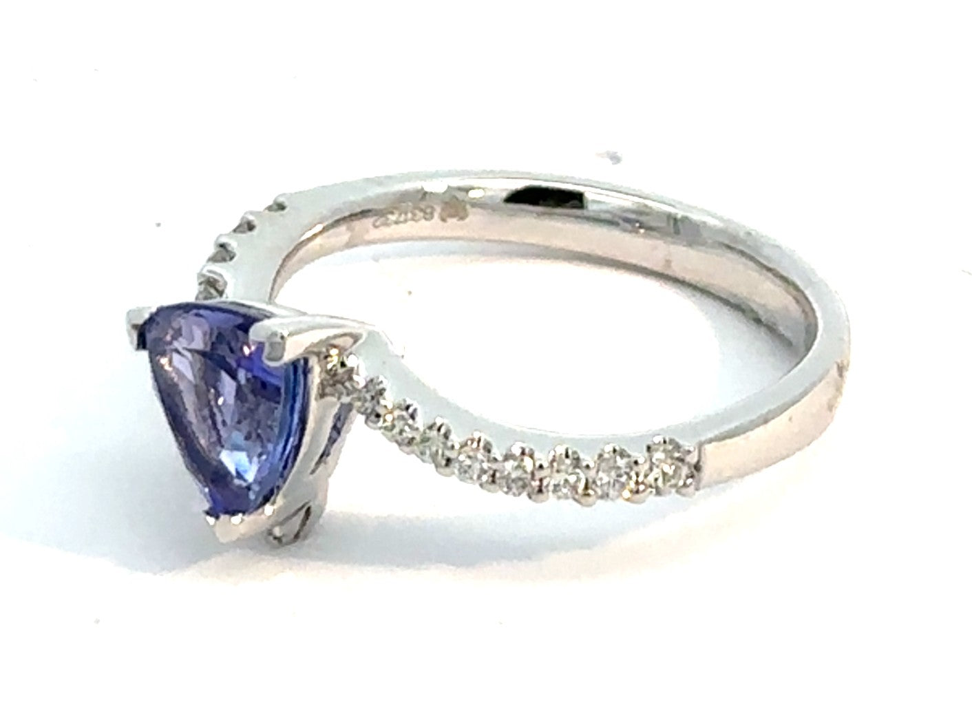 Platinum Trillion Tanzanite & Diamond Fashion Ring