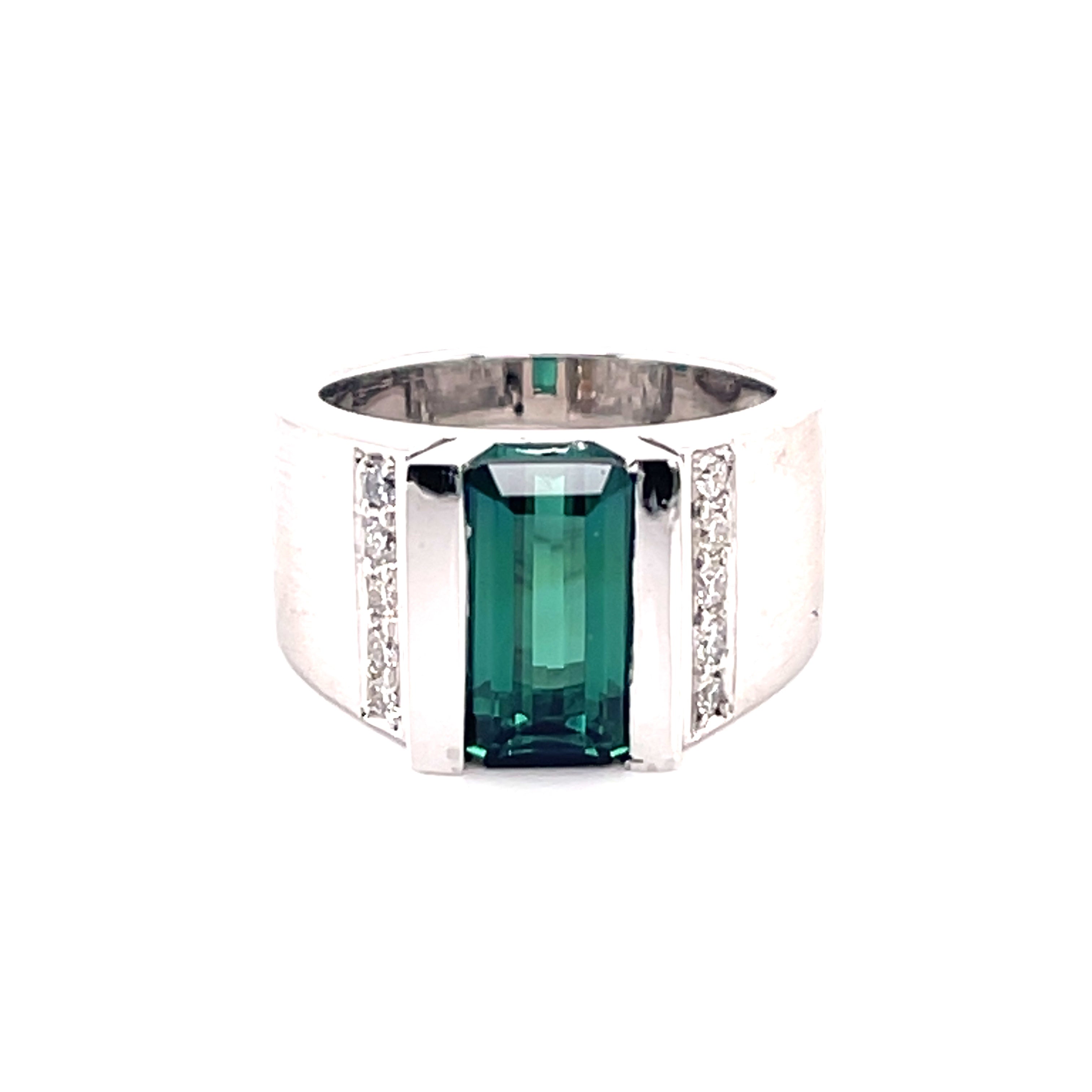 18KW Custom Tourmaline & Diamond Fashion Ring