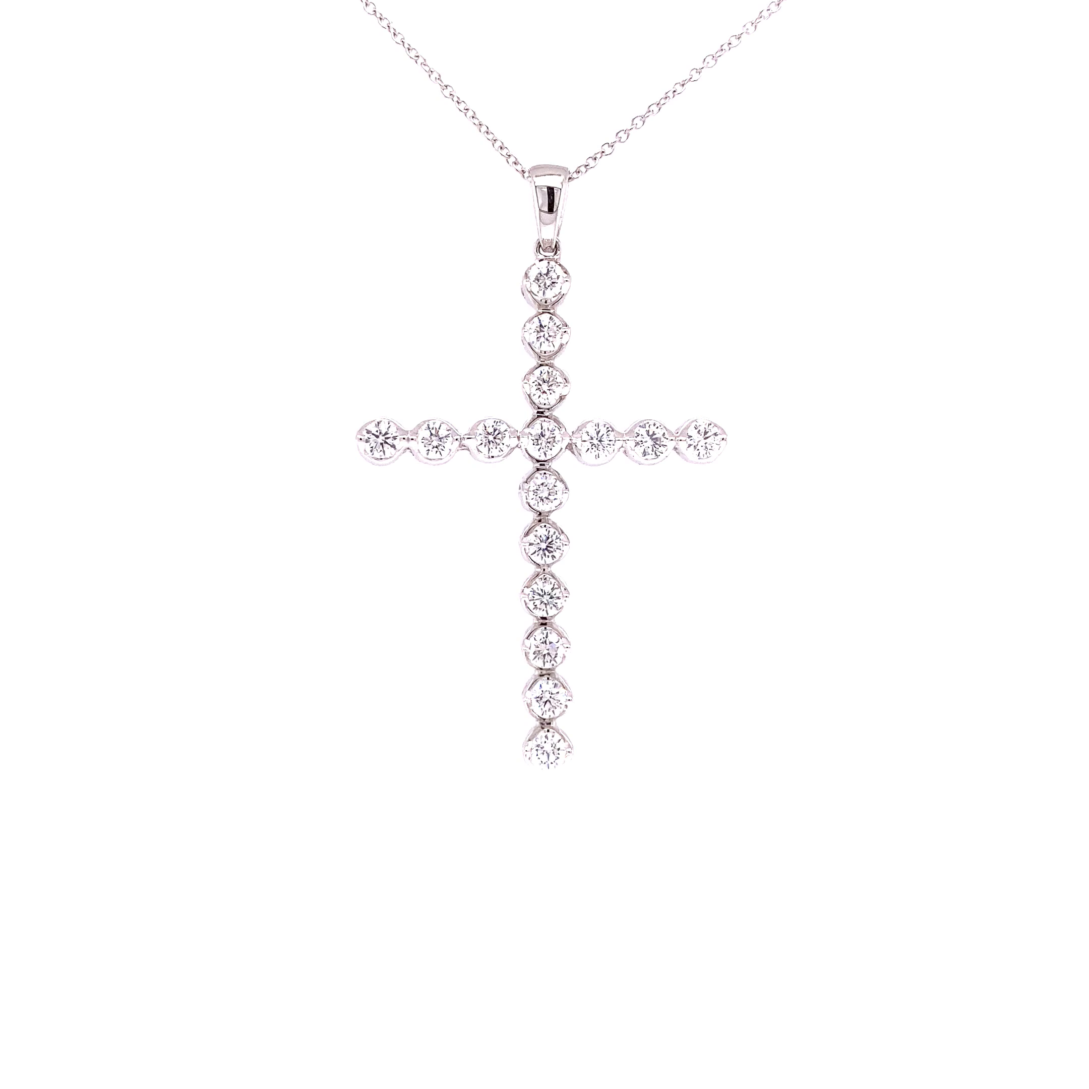 14KW Custom Diamond Cross Fashion Pendant