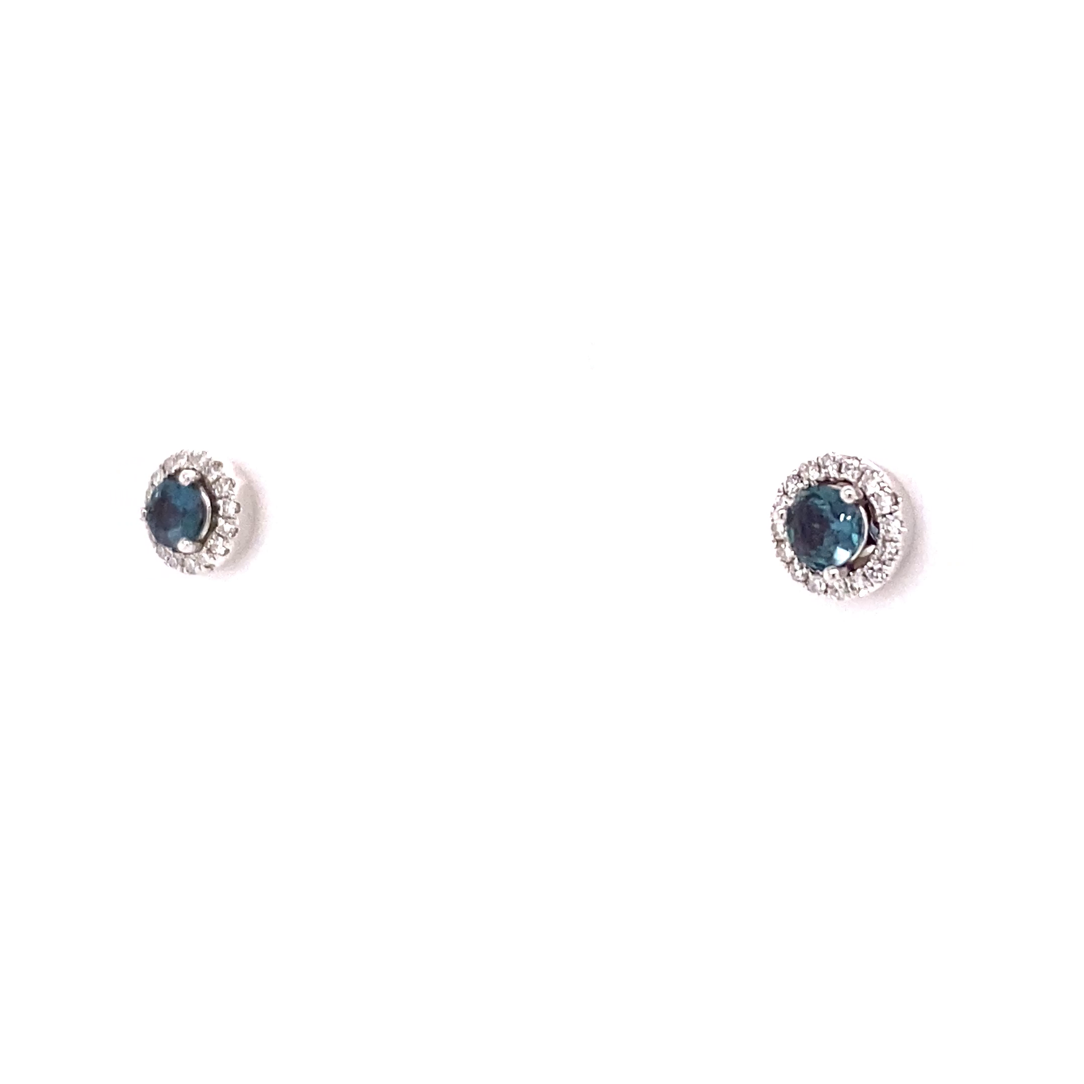 14KW Alexanderite And Diamond Stud Fashion Earrings