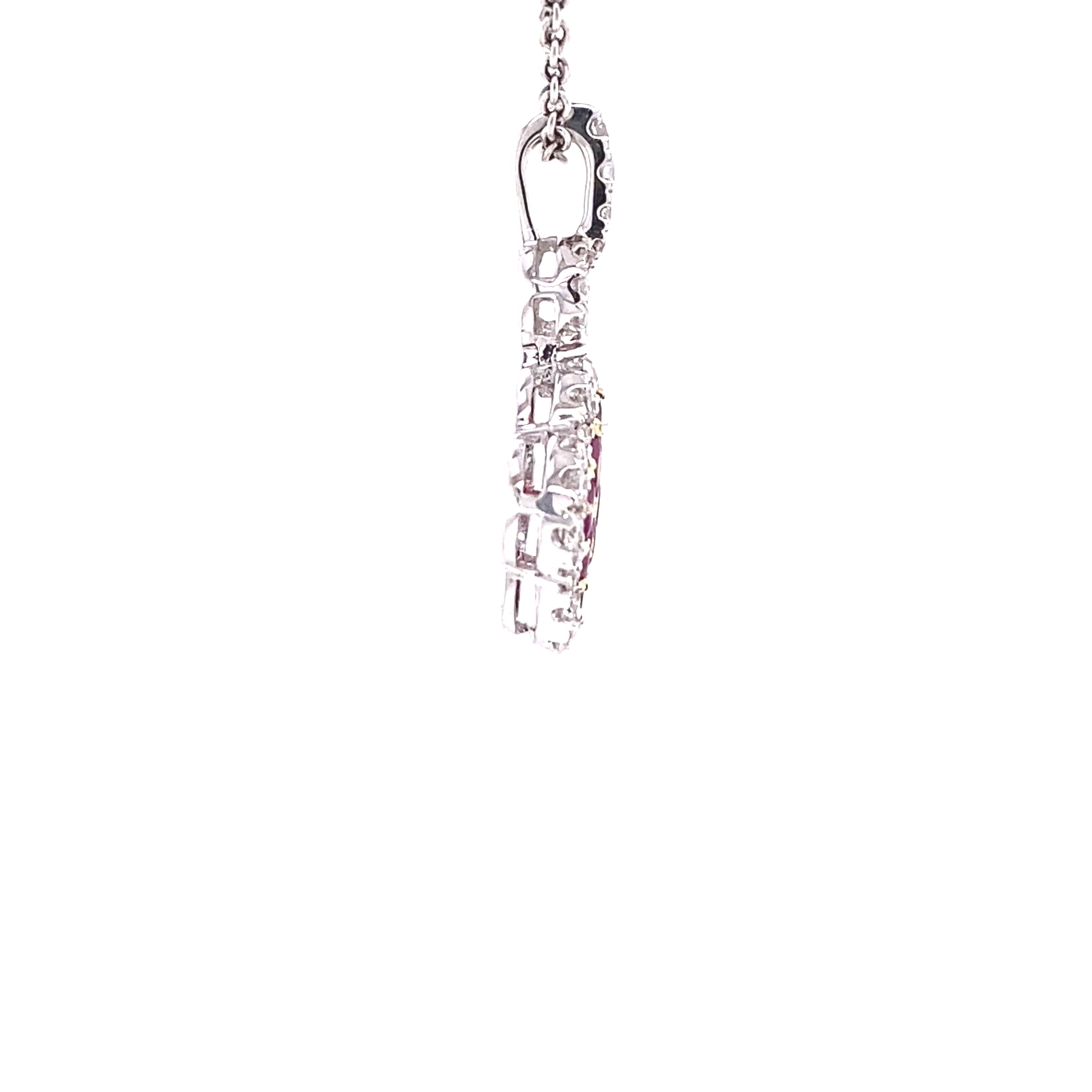 18KW Ruby And Diamond Fashion Pendant