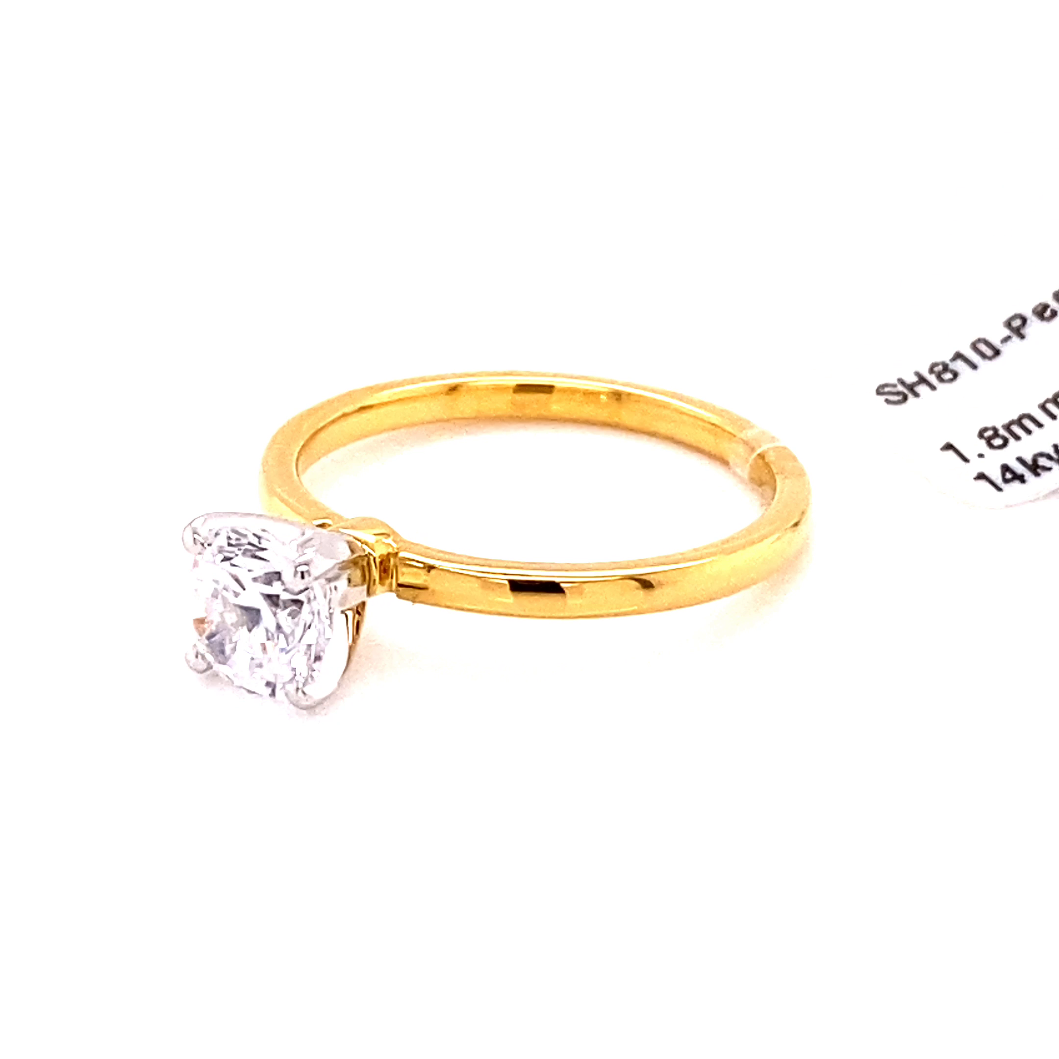 14K Gold Round Diamond Thin Solitaire Ring (Piece by Piece™)